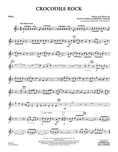 Crocodile Rock (arr. Robert Longfield) - Oboe