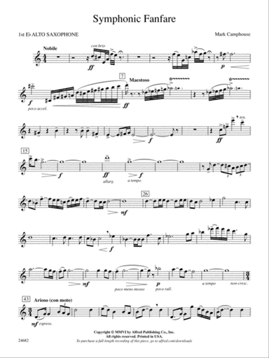 Symphonic Fanfare: E-flat Alto Saxophone