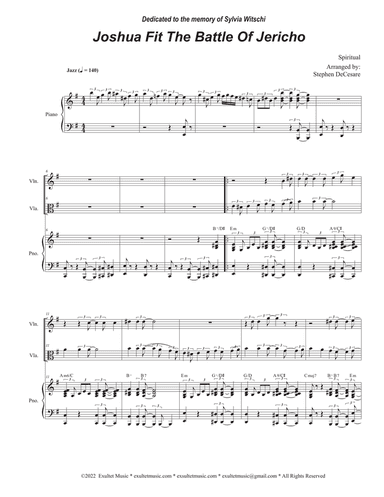 Joshua Fit The Battle of Jericho (Duet for Violin and Viola)