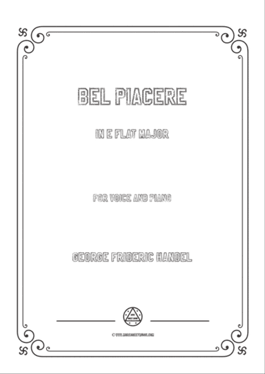 Handel-Bel piacere in E flat Major,for Voice and Piano