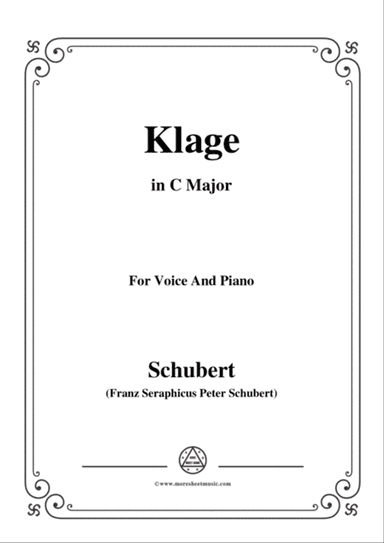 Schubert-Klage(Lament),in C Major,D.415,for Voice and Piano