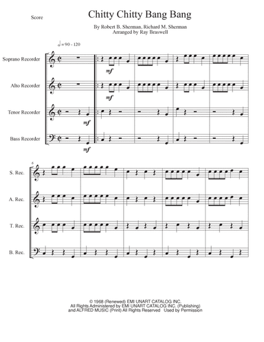 Chitty Chitty Bang Bang - Score Only