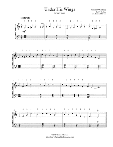 Under His Wings (I Am Safely Abiding) - for easy piano