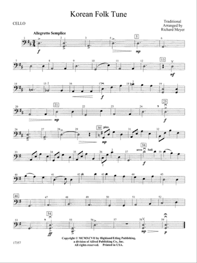 Korean Folk Tune: Cello