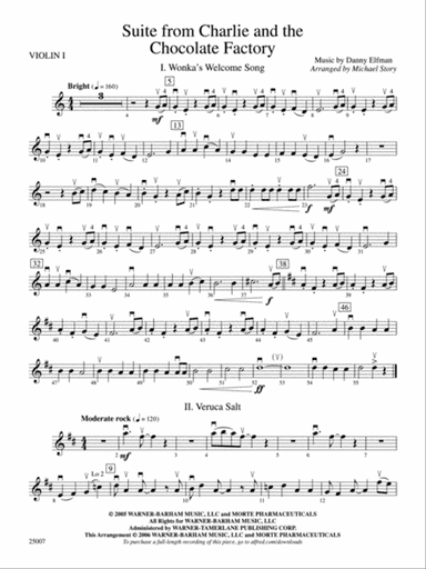 Charlie and the Chocolate Factory, Suite from: 1st Violin