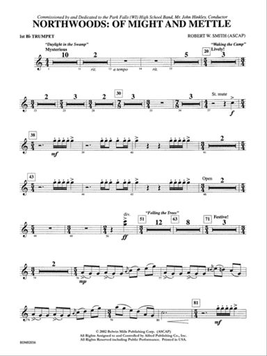 Northwoods: Of Might and Mettle: 1st B-flat Trumpet