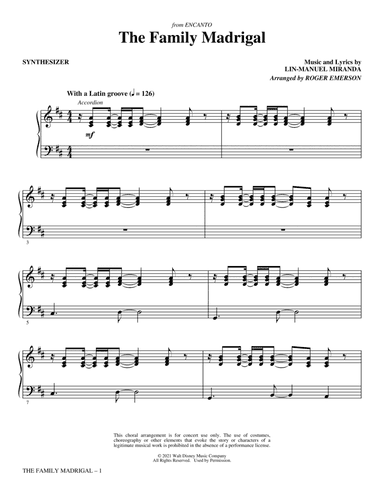 The Family Madrigal (from Encanto) (arr. Roger Emerson) - Synthesizer