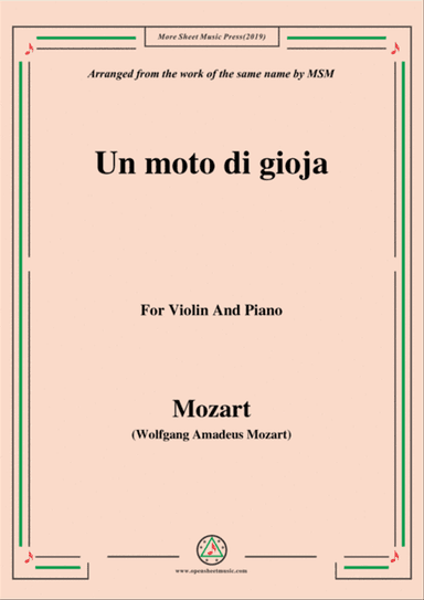 Mozart-Un moto di gioja,for Violin and Piano