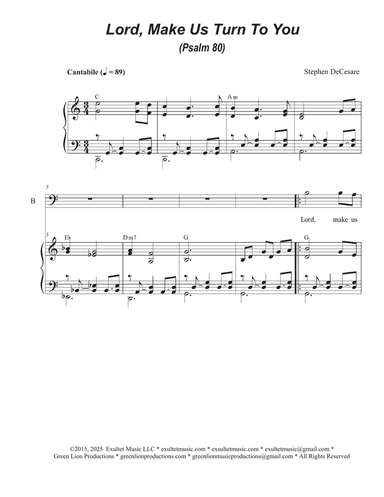 Lord, Make Us Turn To You (Psalm 80) (2-part choir - (TB)