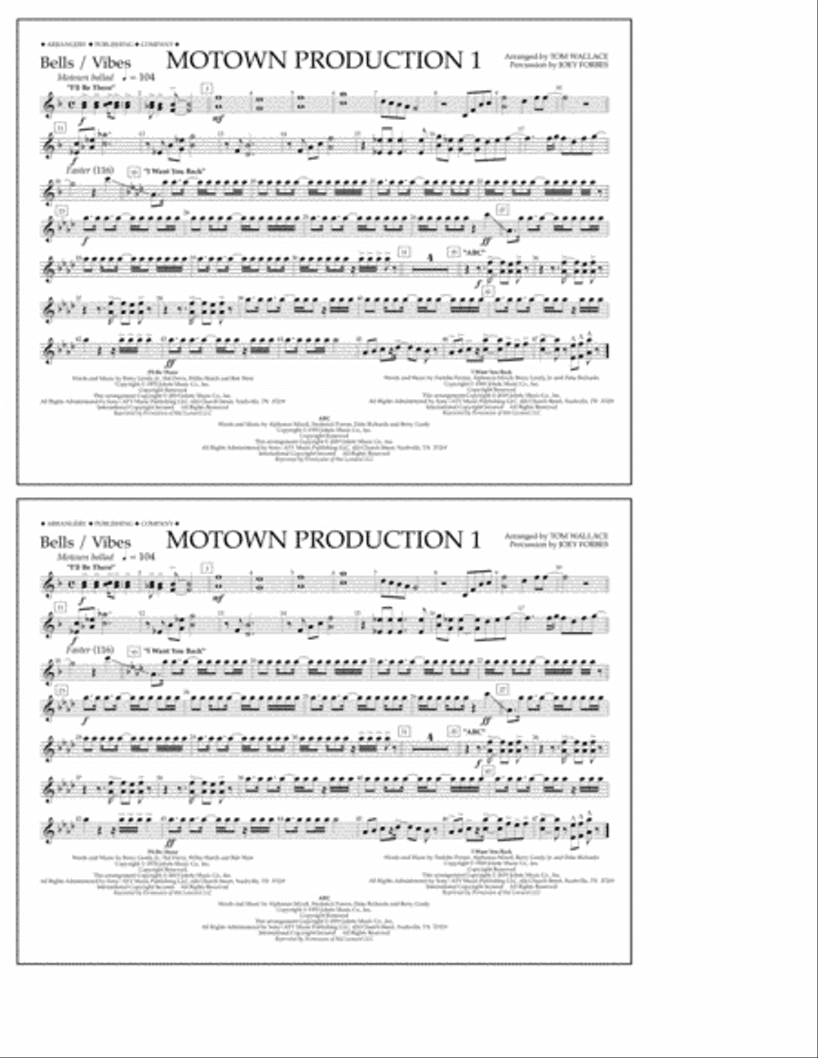 Motown Production 1(arr. Tom Wallace) - Bells/Vibes