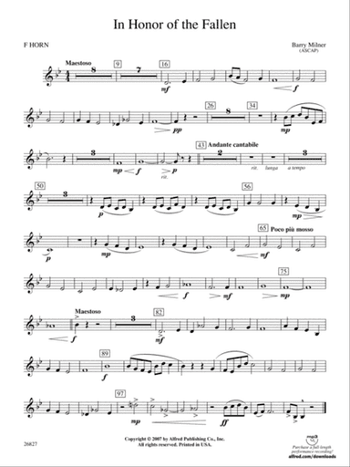 In Honor of the Fallen: 1st F Horn