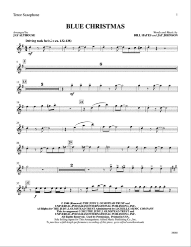 Blue Christmas: B-flat Tenor Saxophone