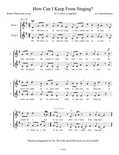 How Can I Keep From Singing? / My Life Flows On in Endless Song (Duet, A Cappella)