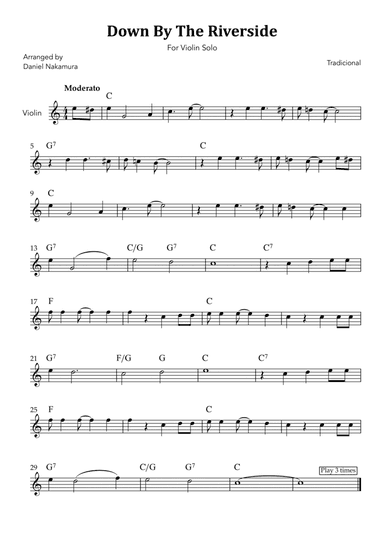 Down By The Riverside (For Violin Solo)