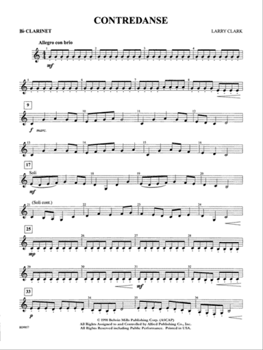 Contredanse: 1st B-flat Clarinet
