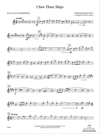 I Saw Three Ships: E-flat Alto Saxophone