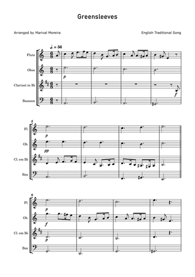 Greensleeves - Woodwind Quartet