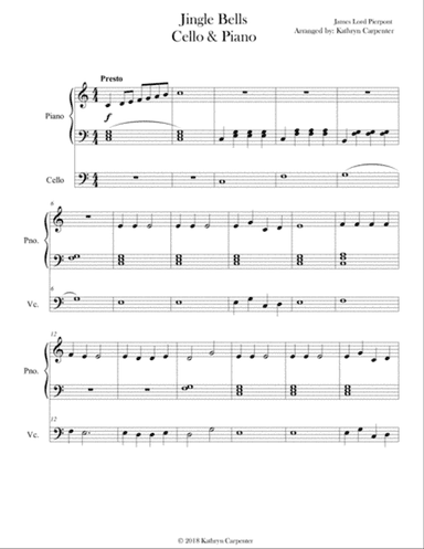 Jingle Bells (Easy Piano & Cello)