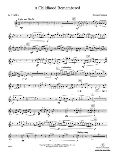 A Childhood Remembered: 1st F Horn
