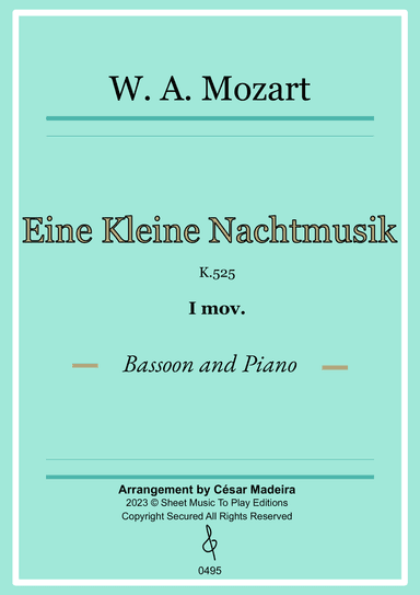 Eine Kleine Nachtmusik (1 mov.) - Bassoon and Piano (Full Score and Parts)