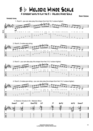 Bb Melodic Minor Scale (4 Ways to Play)
