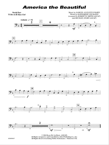 America, the Beautiful: WP B-flat Tuba B.C.