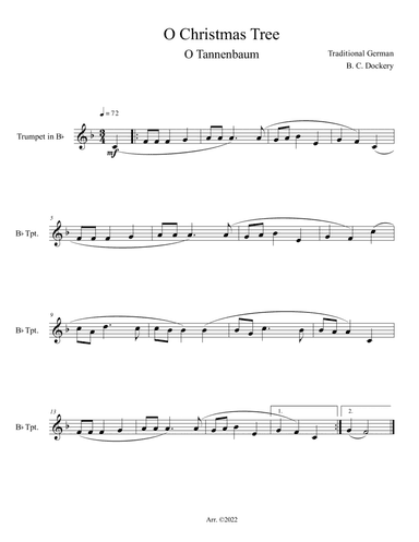 O Christmas Tree (O Tannenbaum) for Solo Trumpet