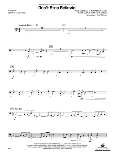 Don't Stop Believin': (wp) E-flat Tuba B.C.