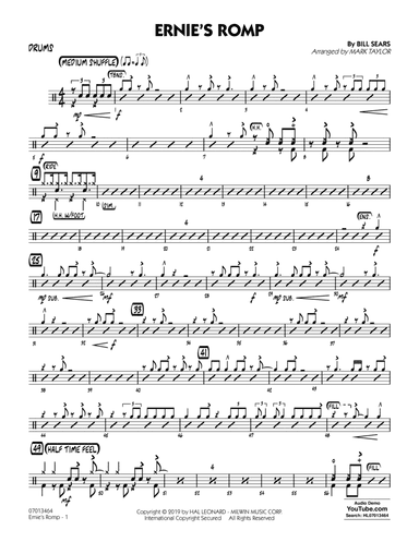 Ernie's Romp (arr. Mark Taylor) - Drums