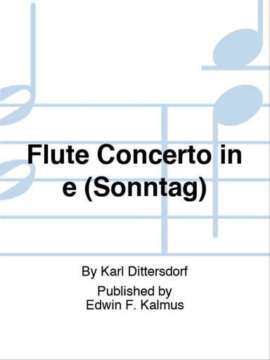Flute Concerto in e (Sonntag)