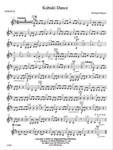 Kabuki Dance: 2nd Violin