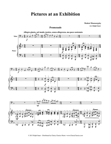 Pictures At An Exhibition for Tuba or Bass Trombone and Piano