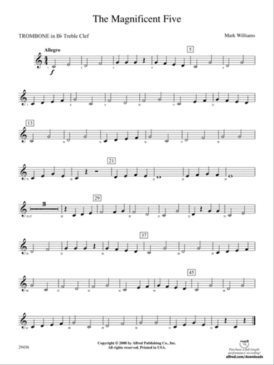 The Magnificent Five: (wp) 1st B-flat Trombone T.C.