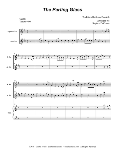 The Parting Glass (Duet for Soprano and Alto Saxophone)