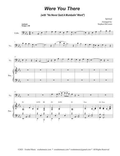 Were You There (with "He Never Said A Mumbalin' Word") (Cello solo and Piano)