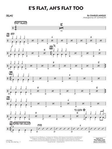 E's Flat, Ah's Flat Too (arr. Sy Johnson) - Drums