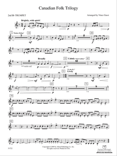 Canadian Folk Trilogy: 2nd B-flat Trumpet
