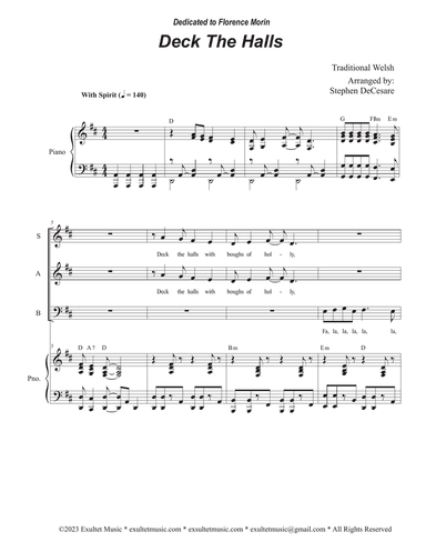 Deck The Halls (Vocal Trio - (SAB)