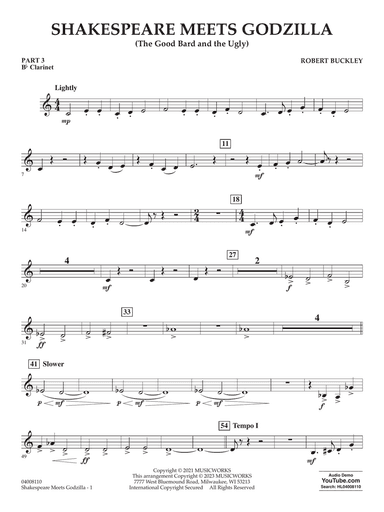 Shakespeare Meets Godzilla (The Good Bard and the Ugly) - Pt.3 - Bb Clarinet