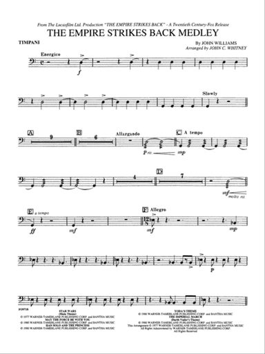 The Empire Strikes Back Medley: Timpani