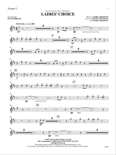 Ladies' Choice (from the movie Hairspray): 2nd B-flat Trumpet