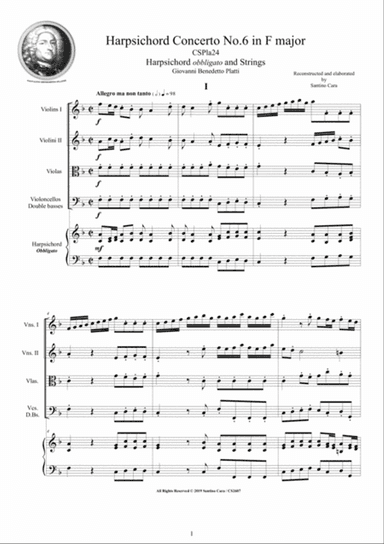Platti - Harpsichord Concerto No.6 in F major CSPla24 for Harpsichord and Strings