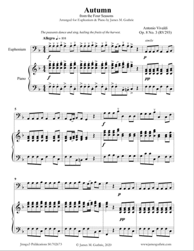 Vivaldi: Autumn from the Four Seasons for Euphonium & Piano