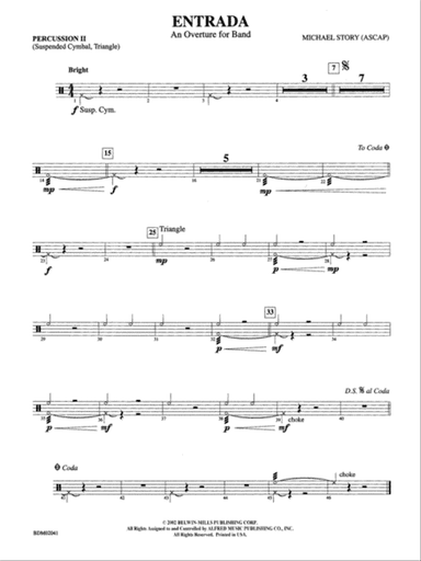 Entrada (An Overture for Band): 2nd Percussion
