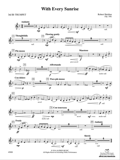 With Every Sunrise: 3rd B-flat Trumpet