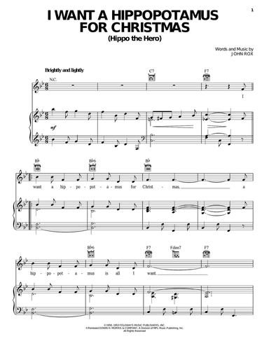 I Want A Hippopotamus For Christmas (Hippo The Hero)