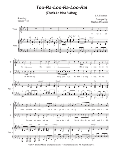Too-Ra-Loo-Ra-Loo-Ral (That's an Irish Lullaby) (for 2-part choir - (TB)