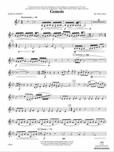 Genesis: 3rd B-flat Clarinet