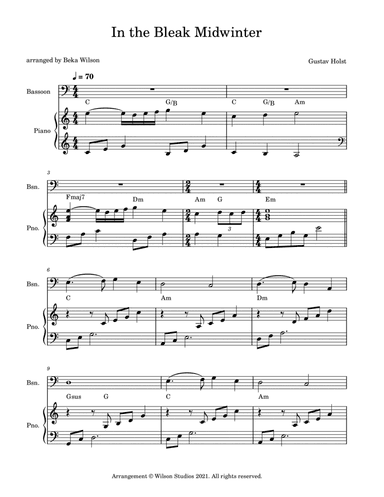 In the Bleak Midwinter--bassoon solo