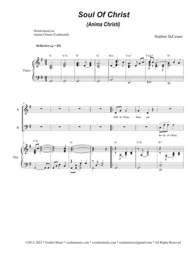 Soul of Christ (Anima Christi) (Vocal Trio - (SAB)
